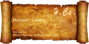 Horner Csaba névjegykártya
