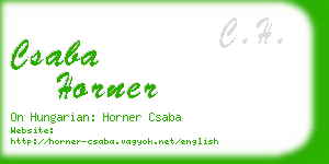 csaba horner business card